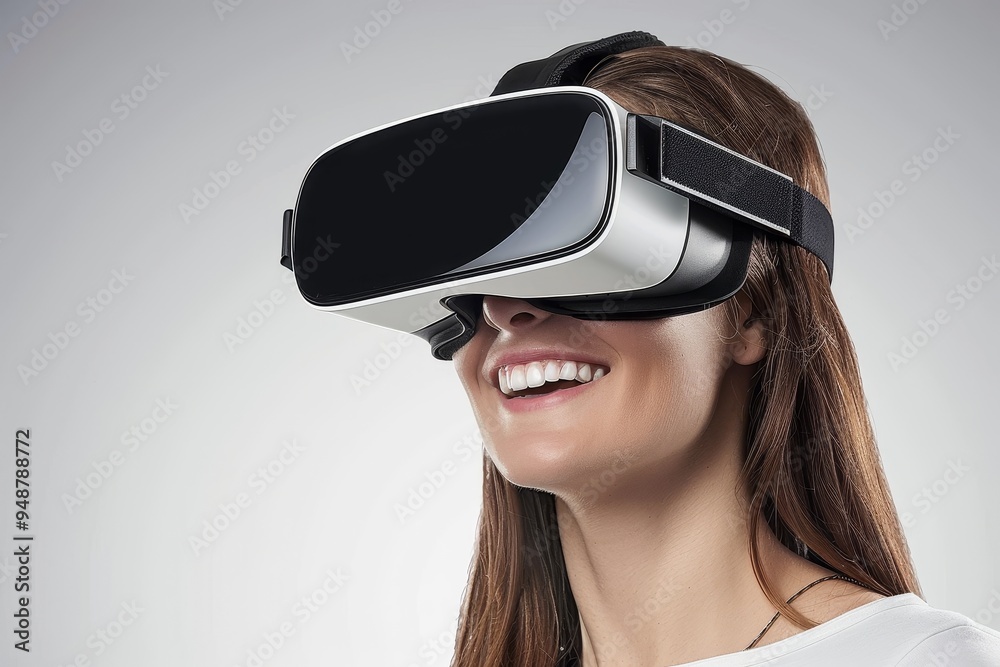 Virtual reality headset transporting user to digital realm Virtual reality headset transporting user to digital realm