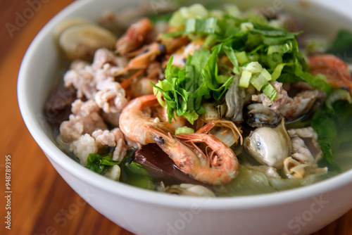 Kway teow, the well-know flat rice noodles of the Teochew people. Traditional food from Chaoshan area in china. photo