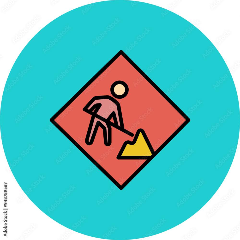 Construction Sign Vector Icon Construction Sign Vector Icon