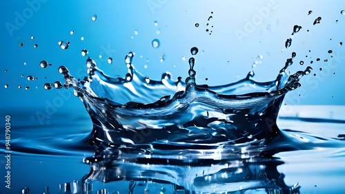 A Blue Water Fluid Liquid Splash Background