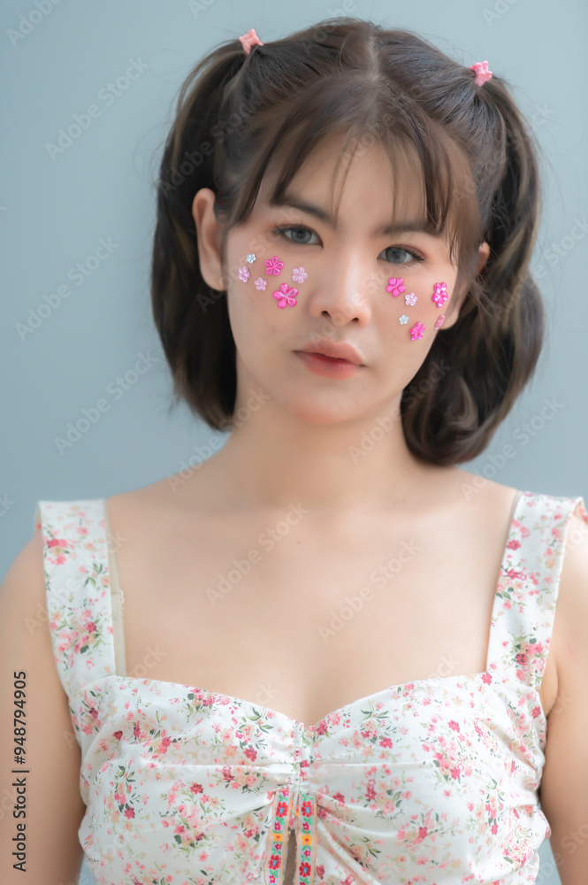 Close up beautiful asian woman,Kawaii girl style, Close up beautiful asian woman,Kawaii girl style,