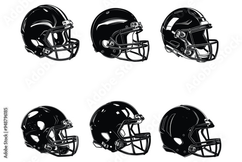 American football helmet silhouette vector