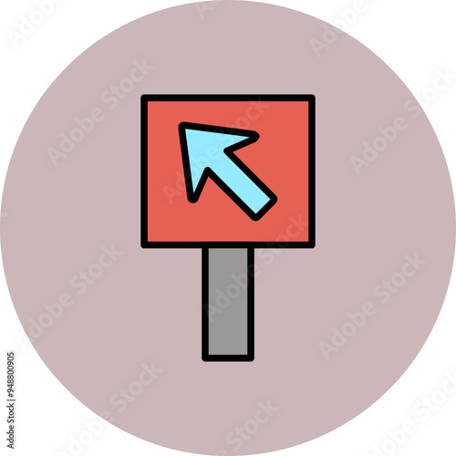 Diagonal Up-Left Arrow Vector Icon