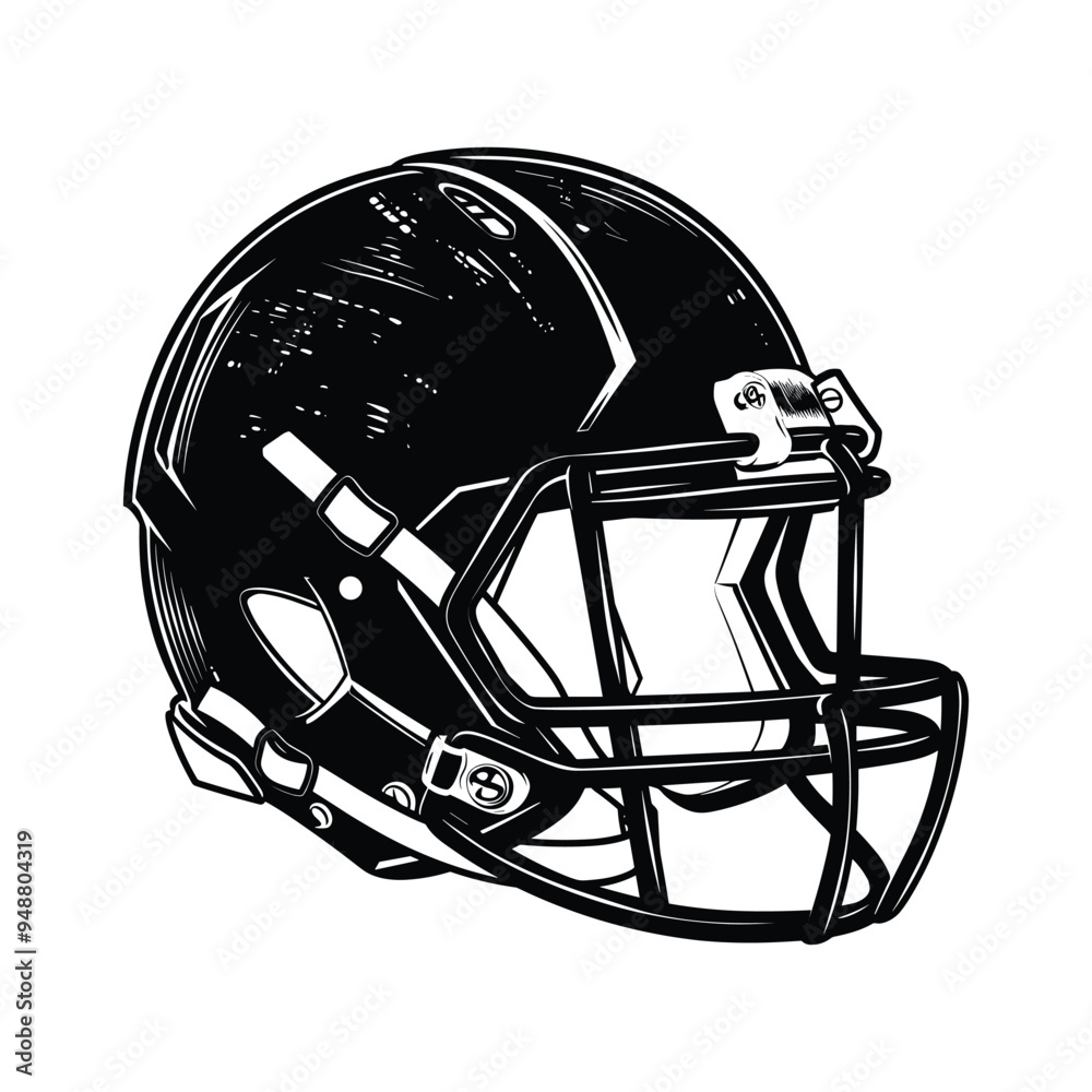 Naklejka premium American football helmet silhouette vector