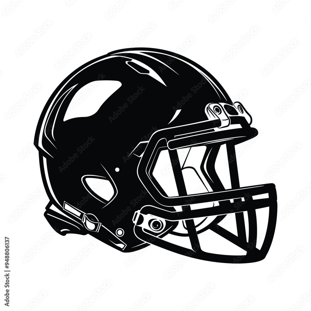 American football helmet silhouette vector American football helmet silhouette vector