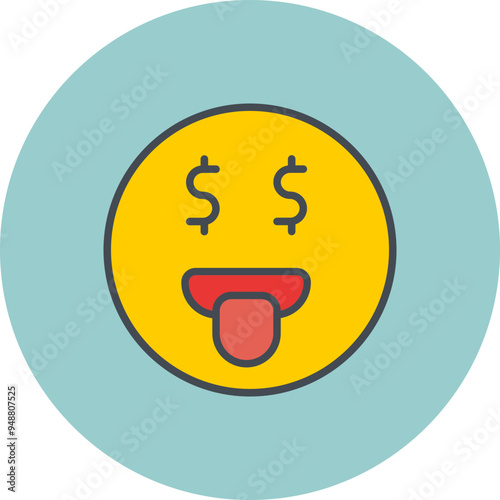 Money-Mouth Face Vector Icon