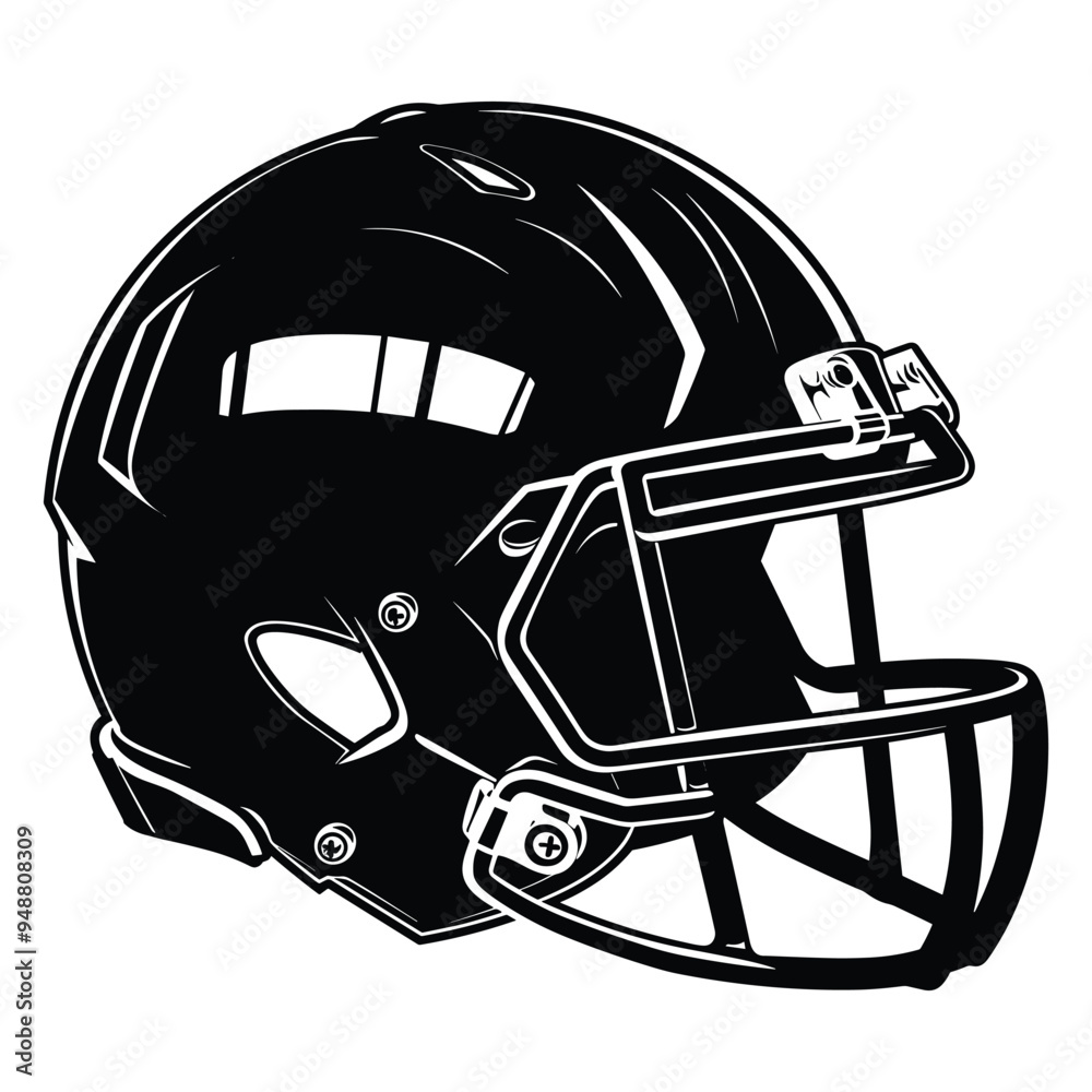 Fototapeta premium American football helmet silhouette vector