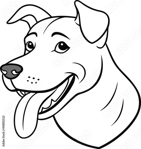 Joyful dog vector with a playful look  photo