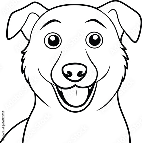 Happy dog vector illustration with a friendly look and wagging tail
