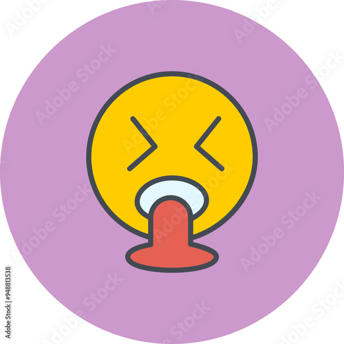 Face Vomiting Vector Icon