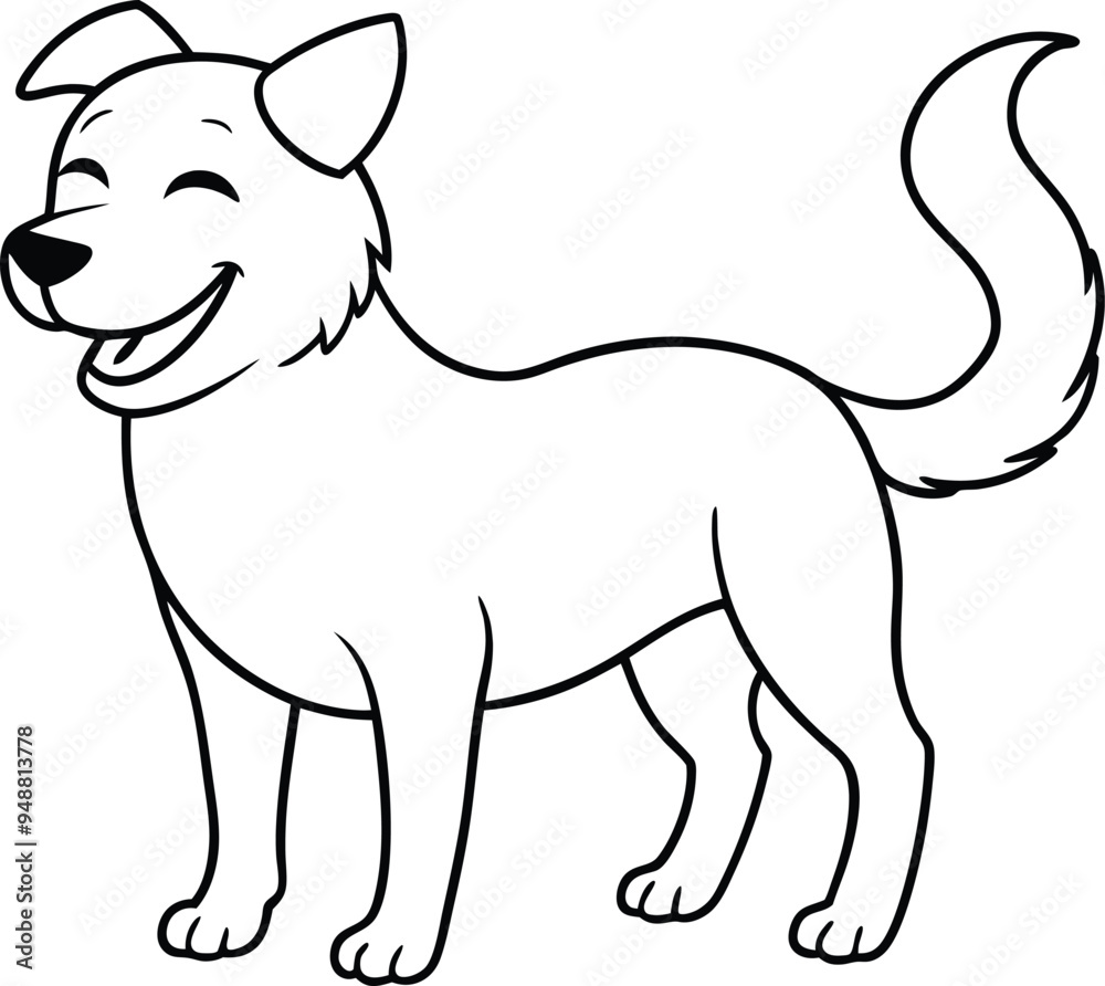 Fototapeta premium Sweet puppy vector illustration with a big smile and fun patterns