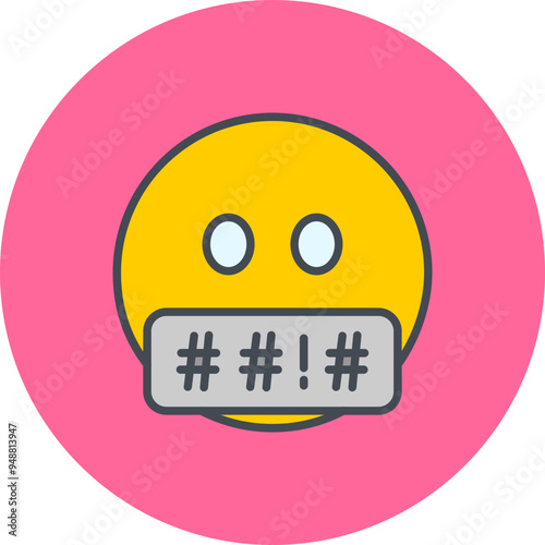 Face with Symbols on Mouth Vector Icon
