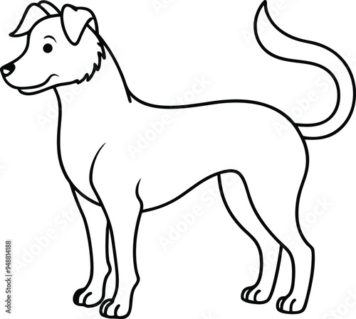 Joyful dog vector with a friendly pose and happy eyes
