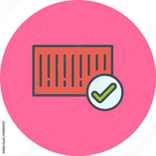 Barcode Check-in Vector Icon