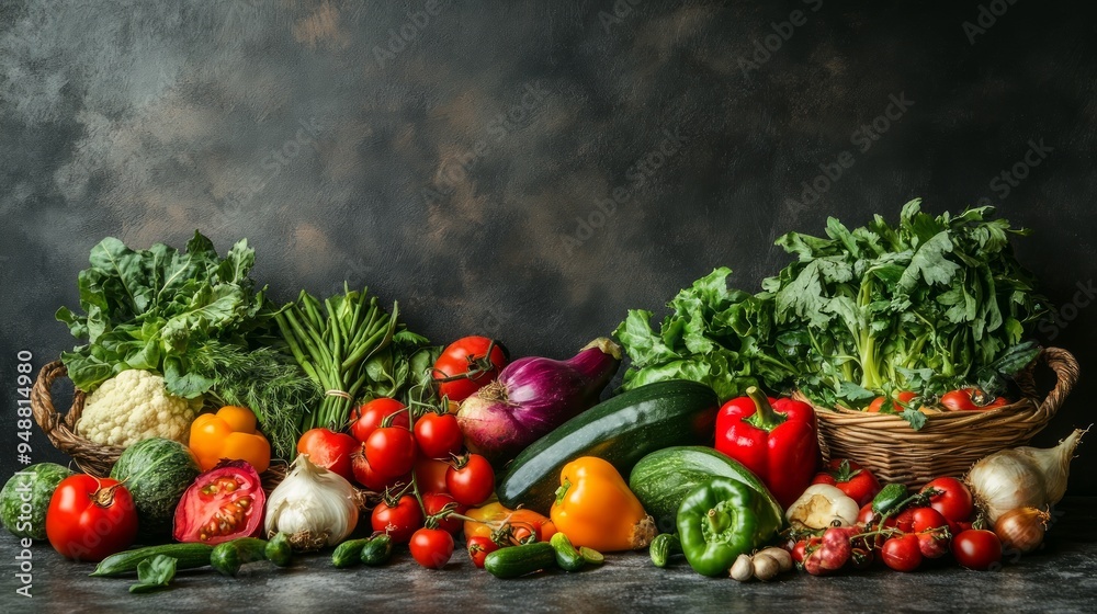 Different fresh vegetables on the table Different fresh vegetables on the table