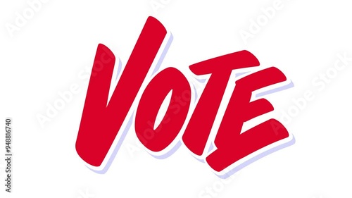 Vote. Motion graphic. Animated typography text banner.