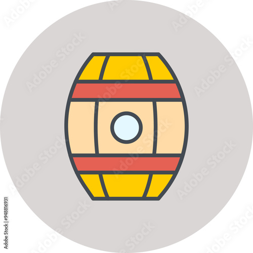 Wine Barrels Vector Icon