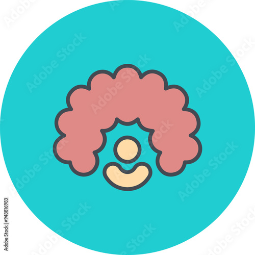 Clown Wig Vector Icon