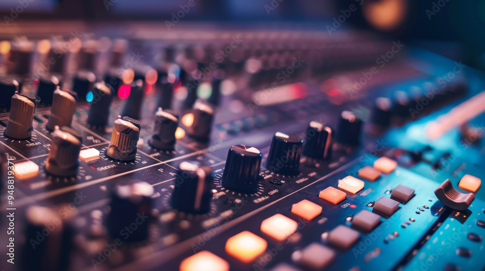 audio mixing console in recording studio audio mixing console in recording studio