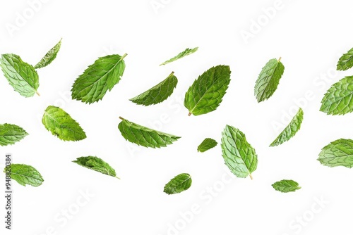 green leaves isolated on white