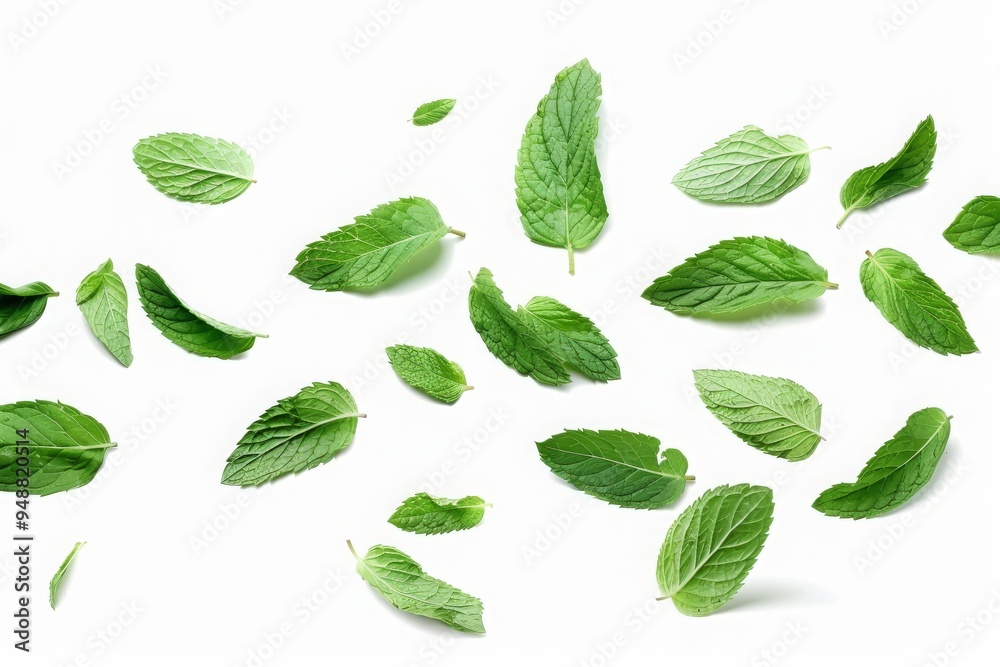 green leaves isolated on white green leaves isolated on white
