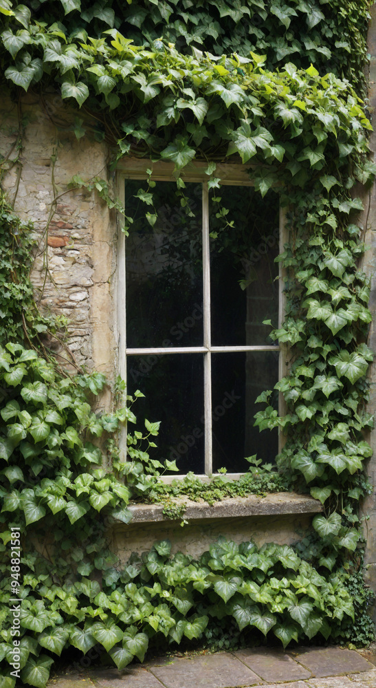 old window with ivy old window with ivy