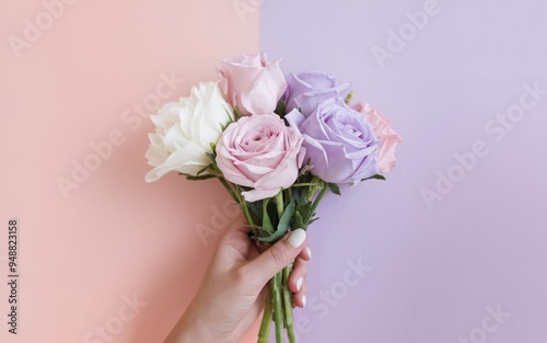 Soft Pastel Gradient from Blush Pink to Lavender photo