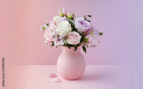 Soft Pastel Gradient from Blush Pink to Lavender photo