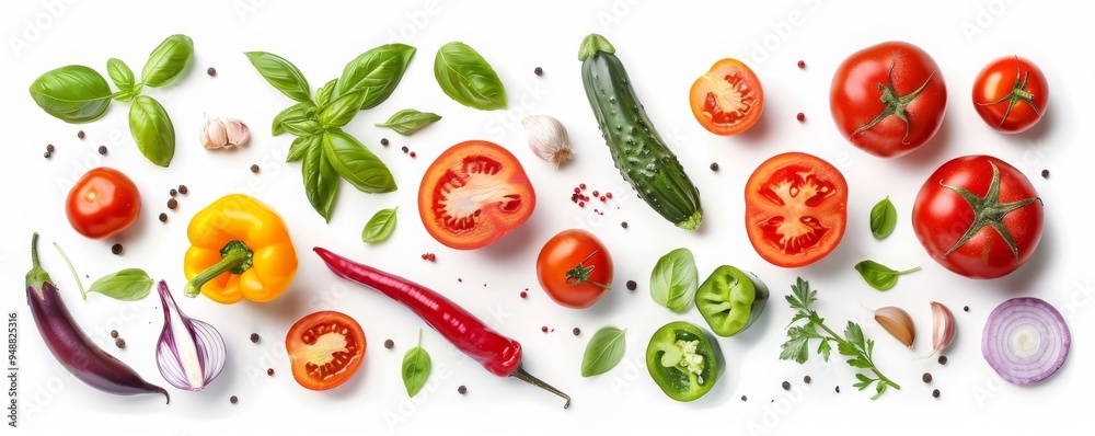 vegetables on a white background vegetables on a white background