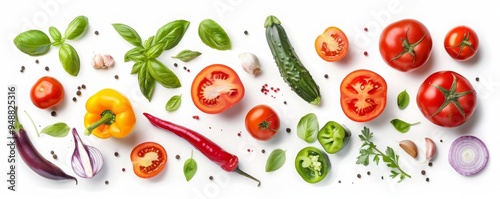vegetables on a white background