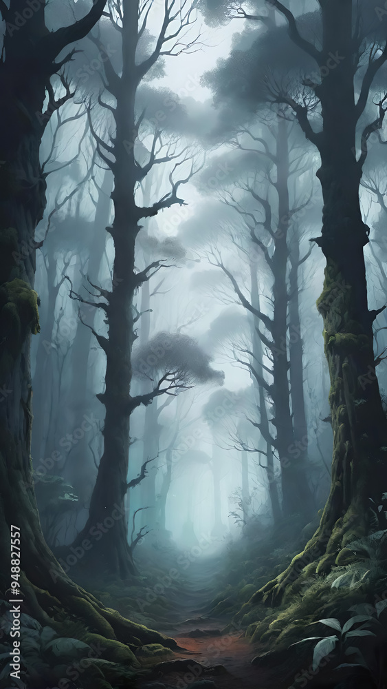 Obraz premium fog in the forest