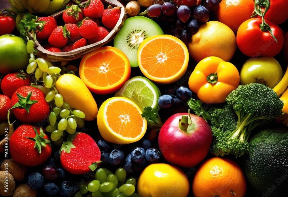 custom made wallpaper toronto digitalvibrant food collection showcased colorful containers featuring fresh gourmet dishes eye catching culinary display, abundance, appetizing, array, artistic