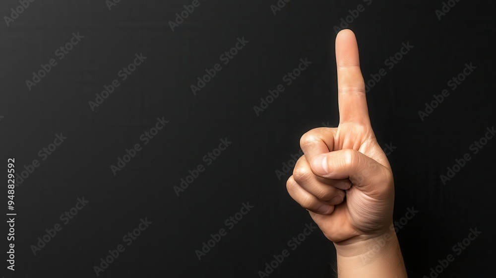 Close up Middle Finger Gesture on Black Background Minimalistic Web Banner Style Photo Close up Middle Finger Gesture on Black Background Minimalistic Web Banner Style Photo