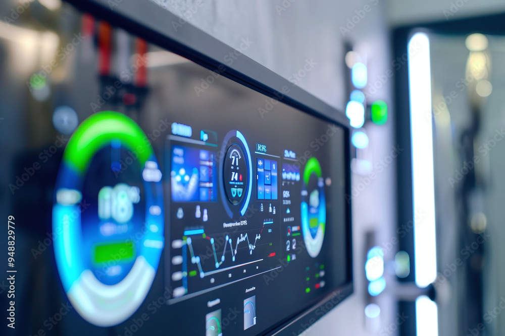 a home energy management system display, showing real-time hydrogen consumption alongside other energy metrics, emphasizing the integration of hydrogen into smart home technology a home energy management system display, showing real-time hydrogen consumption alongside other energy metrics, emphasizing the integration of hydrogen into smart home technology