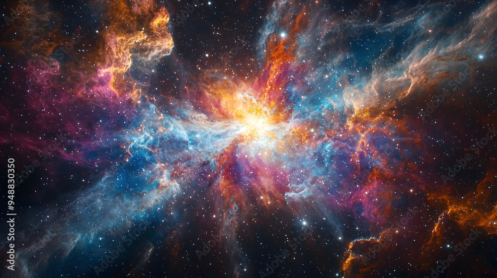 Fototapeta premium An image processing software enhancing the photo of a nebula, showcasing the magical and ethereal beauty