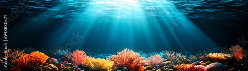 A mesmerizing underwater cityscape from a worms-eye view photo