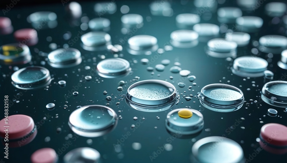 A high-resolution shot of a tablet being dissolved in a glass of water, capturing the effervescence and transformation of the medication, Generative AI A high-resolution shot of a tablet being dissolved in a glass of water, capturing the effervescence and transformation of the medication, Generative AI