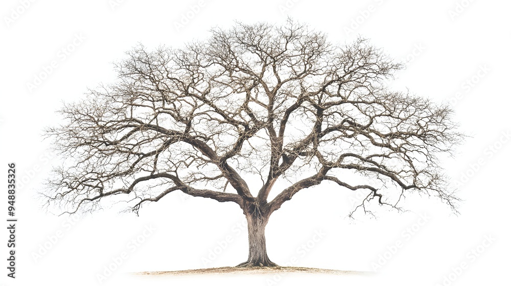 Sycamore tree on a white background. A solitary, barren tree with intricate branches stands against a minimalistic white background, evoking a sense of solitude and tranquility. Sycamore tree on a white background. A solitary, barren tree with intricate branches stands against a minimalistic white background, evoking a sense of solitude and tranquility.