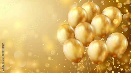 Wallpaper Mural Celebration party banner with Gold balloons background. Sale Vector illustration. Grand Opening Card luxury greeting rich.  Torontodigital.ca