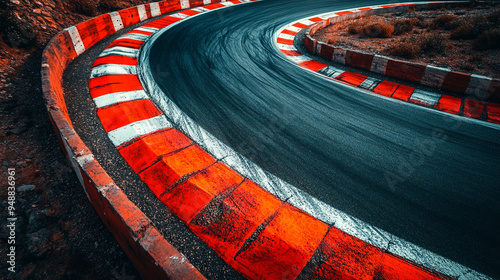 tire marks on a race track, showcasing the dynamic motion and power of high-speed driving