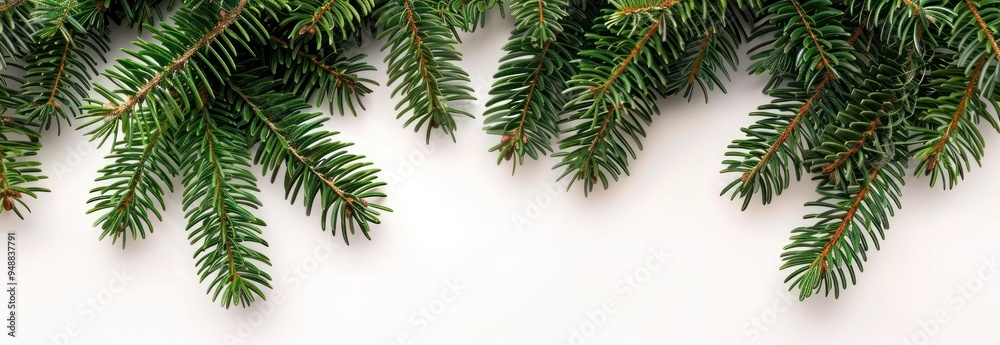 Christmas Tree Branches on White Background Christmas Tree Branches on White Background