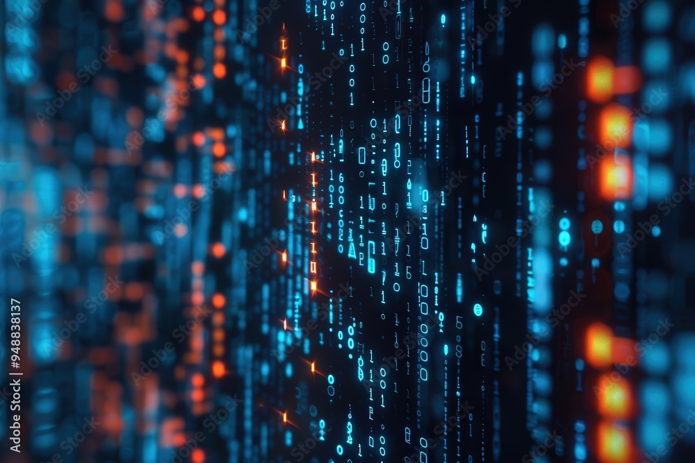 A blue background with a lot of dots and numbers, generative ai image A blue background with a lot of dots and numbers, generative ai image