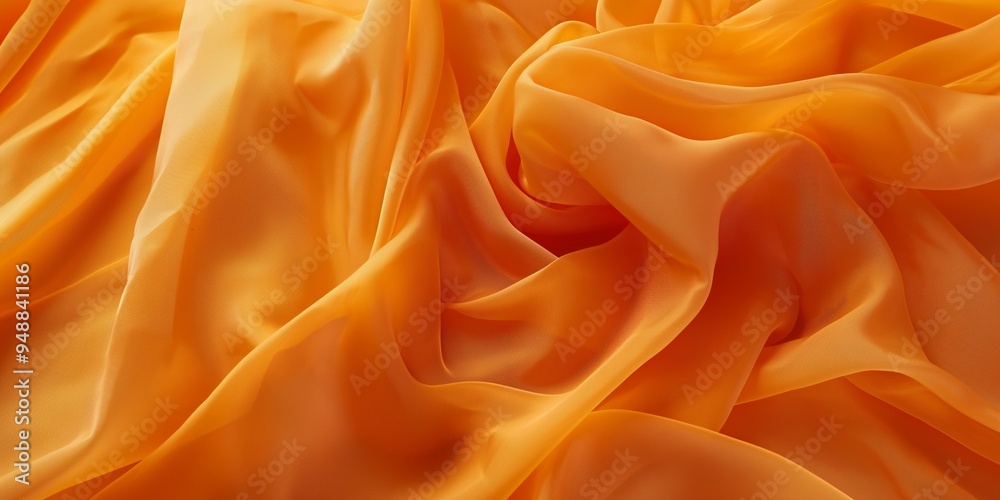 A piece of orange fabric with a pattern on it. The fabric is very soft and has a smooth texture A piece of orange fabric with a pattern on it. The fabric is very soft and has a smooth texture