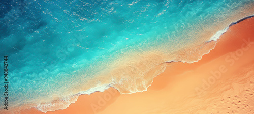 Beach Banner with Light Blue Sea