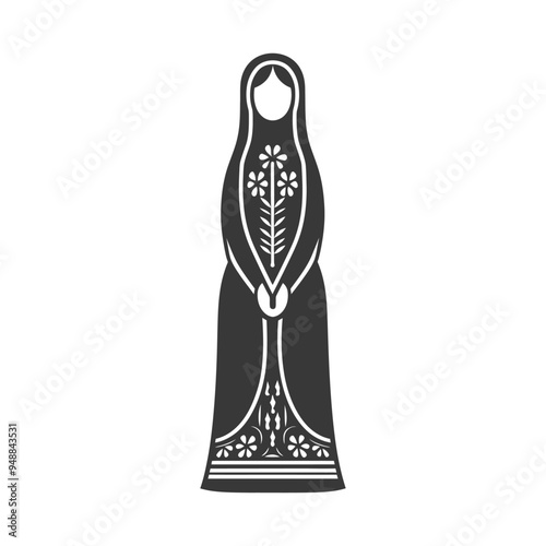 Traditional Russian Nesting Doll with Floral Pattern