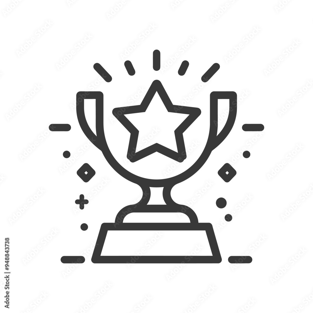 Trophy with a Star on Top and Decorative Elements Trophy with a Star on Top and Decorative Elements
