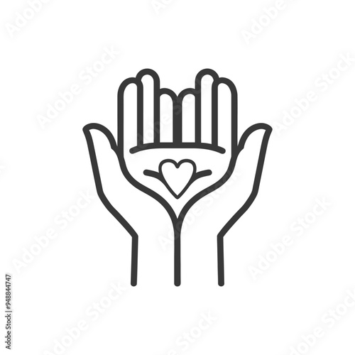 Two Hands Holding a Heart in the Palm
