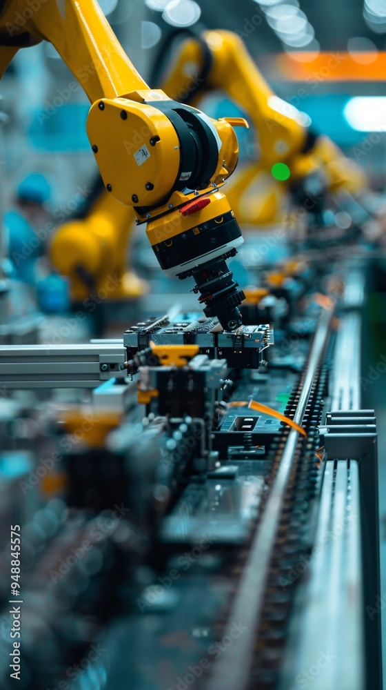 Manufacturing line with robotic arms Manufacturing line with robotic arms