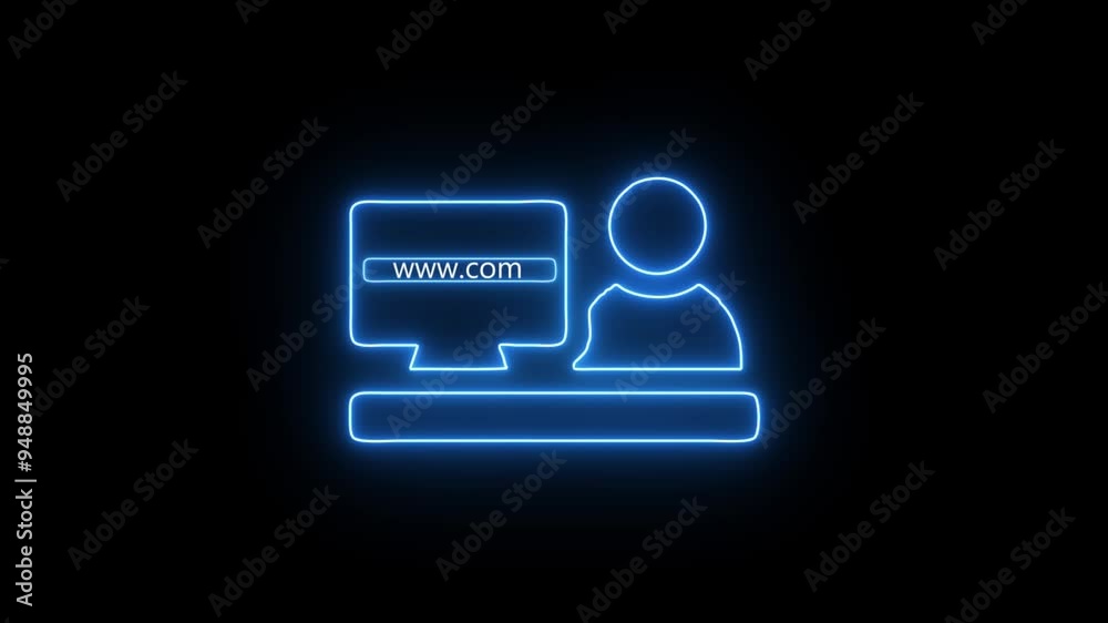 Neon User line icon inside circle, user information. Social Network User Id Icon black Background.Monitor icon neon brown pink glowing animation. Abstract neon monitor icon on black background. Neon User line icon inside circle, user information. Social Network User Id Icon black Background.Monitor icon neon brown pink glowing animation. Abstract neon monitor icon on black background.