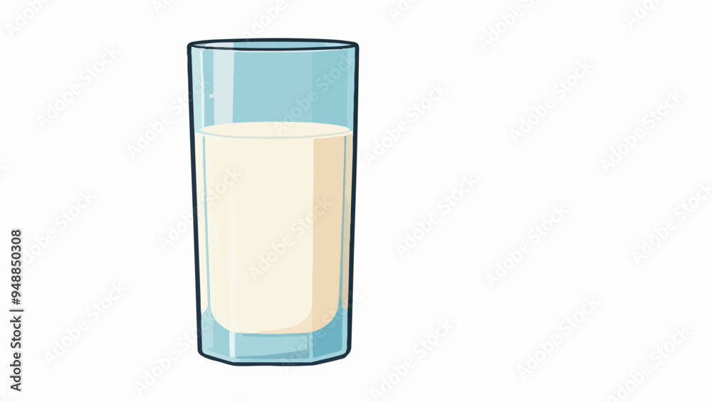 Fresh Glass of Milk Vector Illustration Fresh Glass of Milk Vector Illustration